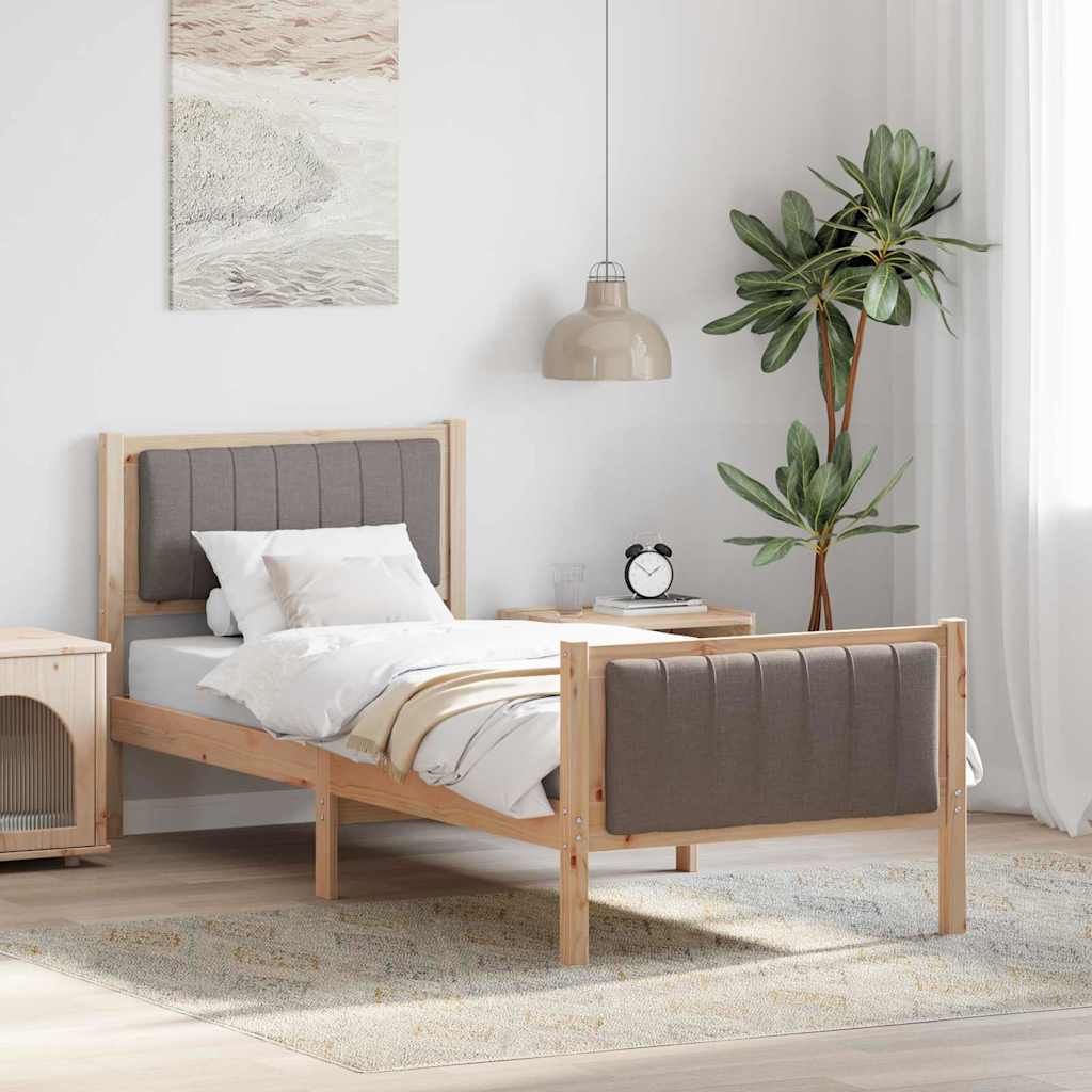 Okvir kreveta Smeđa i taupe 80 x 200 cm Masivna borovina