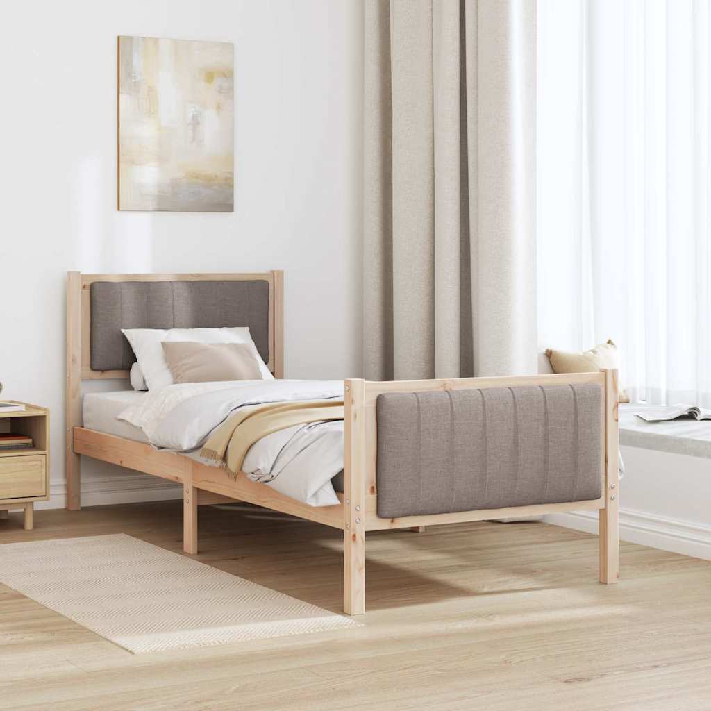 Okvir kreveta Smeđa i taupe 80 x 200 cm Masivna borovina