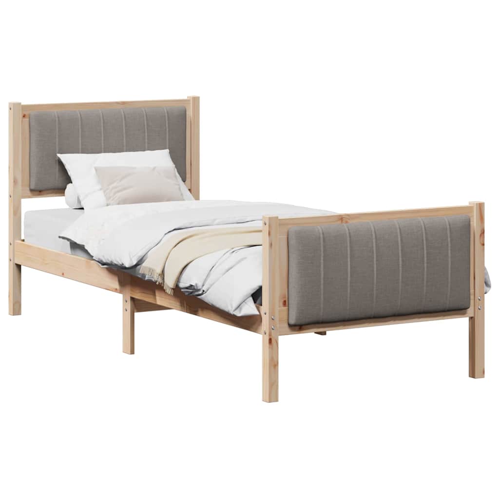 Okvir kreveta Smeđa i taupe 80 x 200 cm Masivna borovina