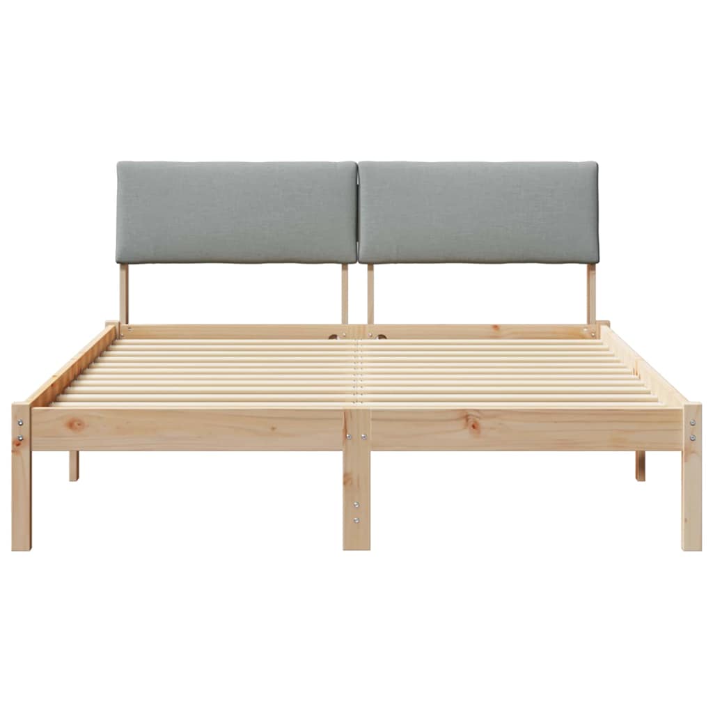 Okvir kreveta s uzglavljem Smeđa i svijetlo siva 160 x 200 cm