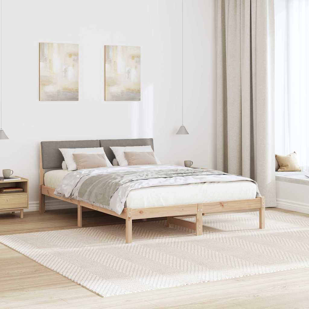 Okvir kreveta Smeđa i taupe 150 x 200 cm Masivna borovina