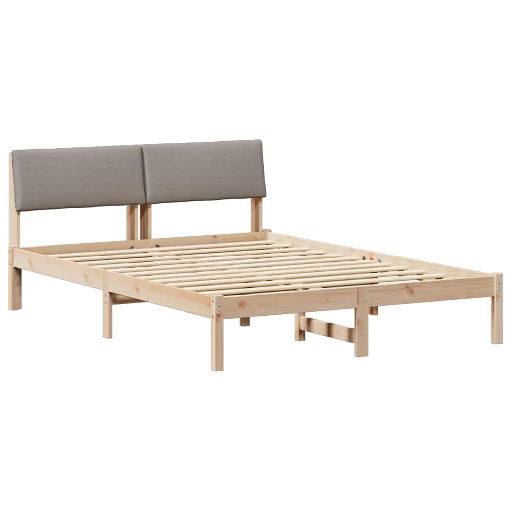Okvir kreveta Smeđa i taupe 140 x 200 cm Masivna borovina