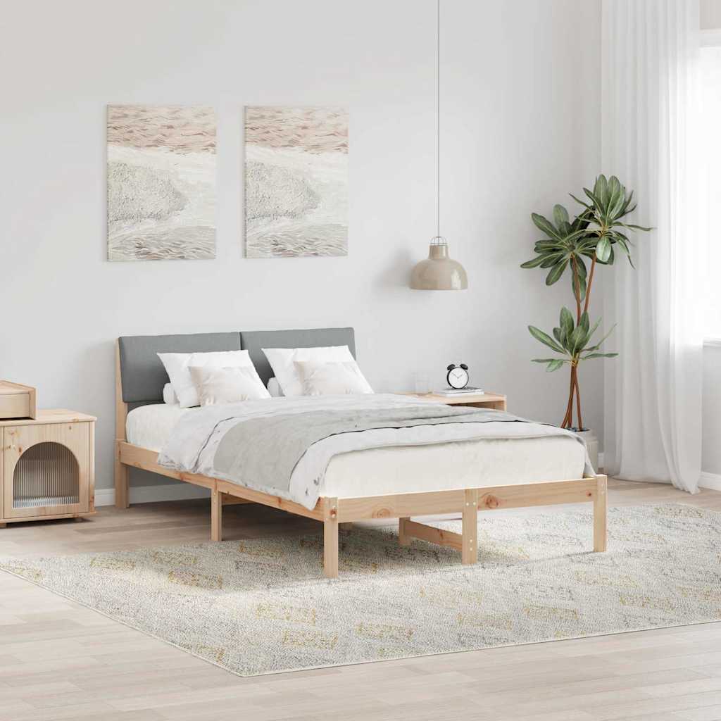 Okvir kreveta s uzglavljem Smeđa i svijetlo siva 120 x 200 cm