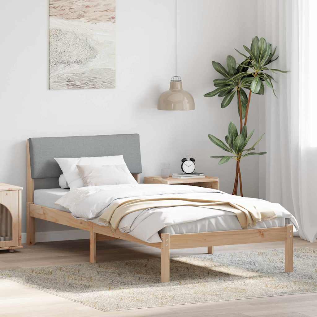 Okvir kreveta s uzglavljem Smeđa i svijetlo siva 100 x 200 cm