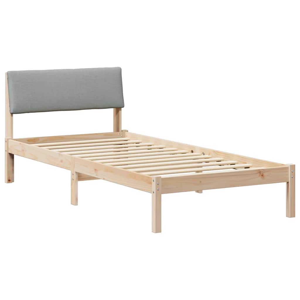 Okvir kreveta s uzglavljem Smeđa i svijetlo siva 100 x 200 cm
