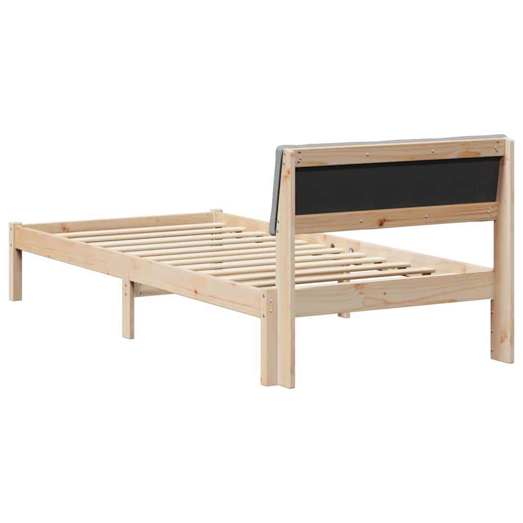 Okvir kreveta s uzglavljem Smeđa i svijetlo siva 100 x 200 cm