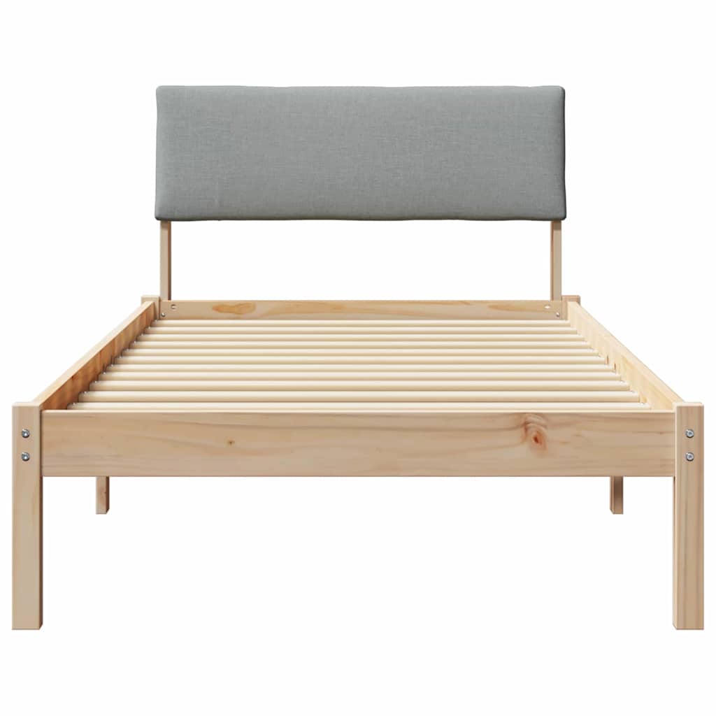 Okvir kreveta s uzglavljem Smeđa i svijetlo siva 100 x 200 cm