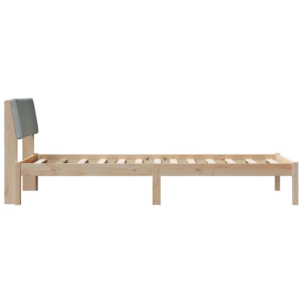 Okvir kreveta s uzglavljem Smeđa i svijetlo siva 100 x 200 cm