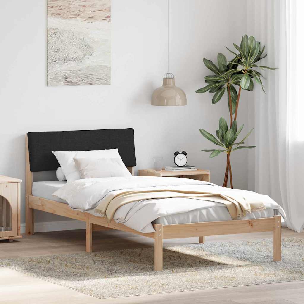 Okvir kreveta Smeđa i crna 100 x 200 cm Masivna borovina