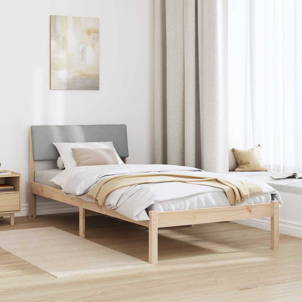 Okvir kreveta s uzglavljem Smeđa i svijetlo siva 90 x 200 cm