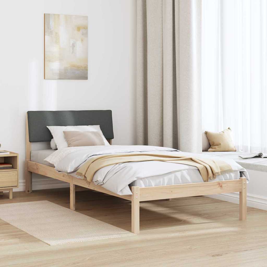 Okvir kreveta smeđe i tamnosivo 90 x 200 cm Masivna borovina
