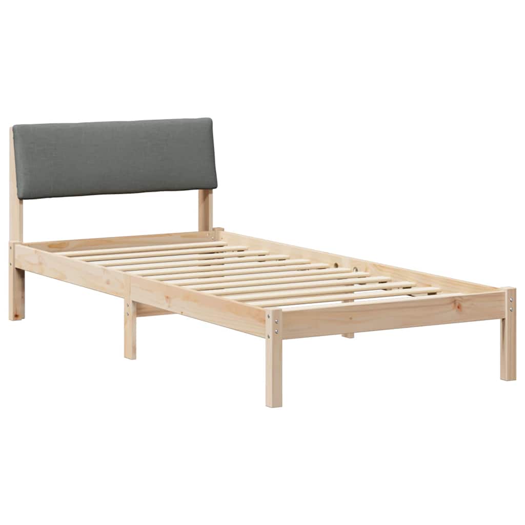 Okvir kreveta smeđe i tamnosivo 90 x 200 cm Masivna borovina