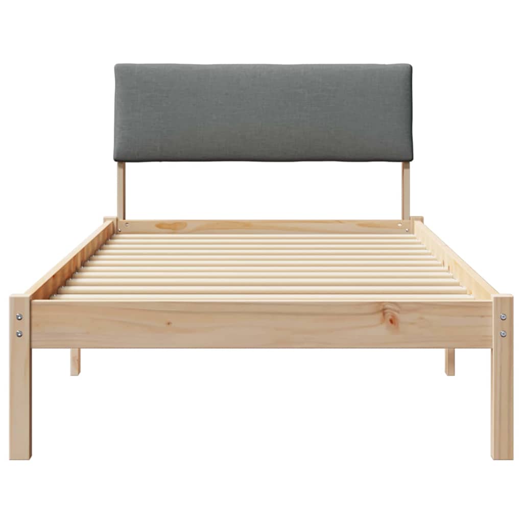 Okvir kreveta smeđe i tamnosivo 90 x 200 cm Masivna borovina