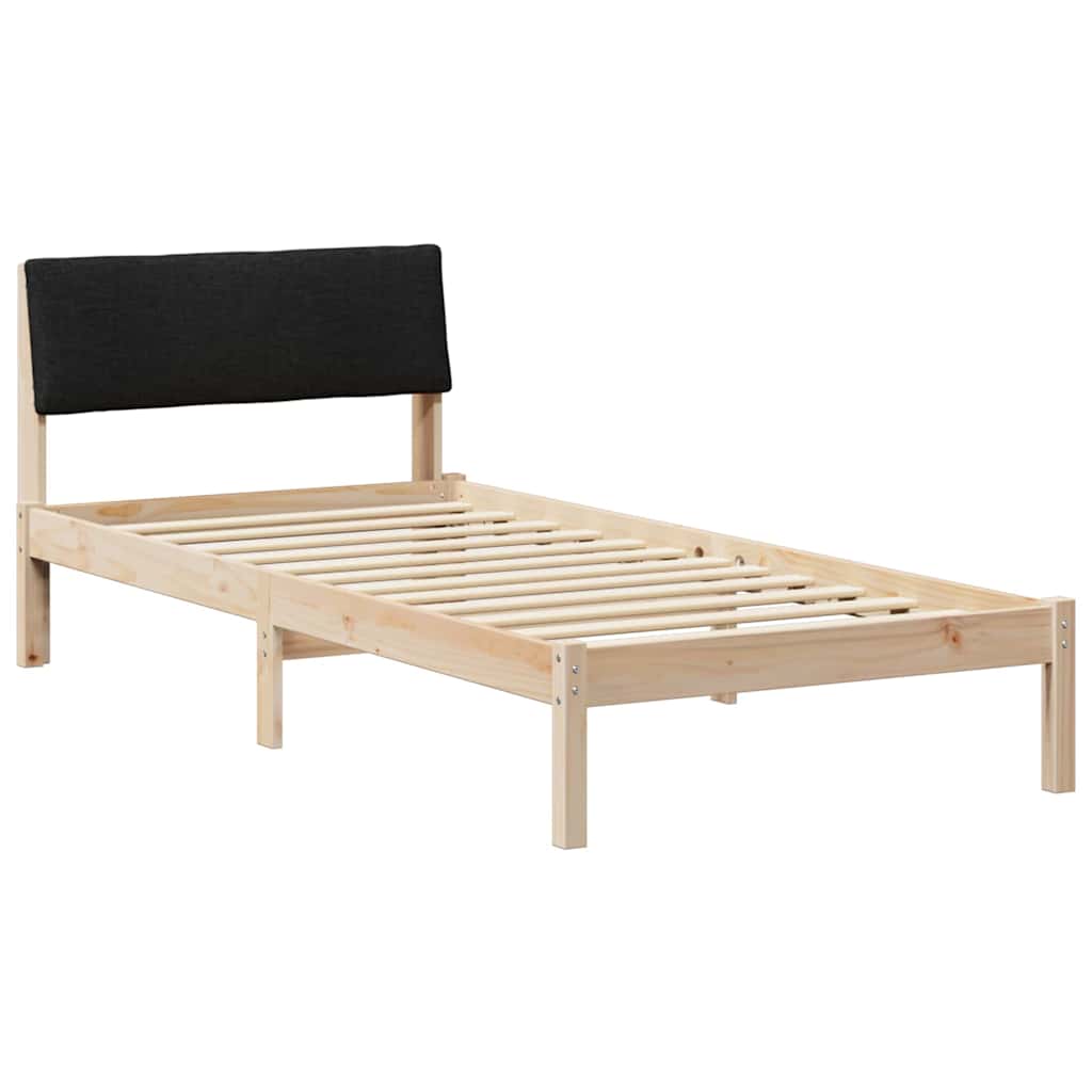 Okvir kreveta Smeđa i crna 90 x 200 cm Masivna borovina