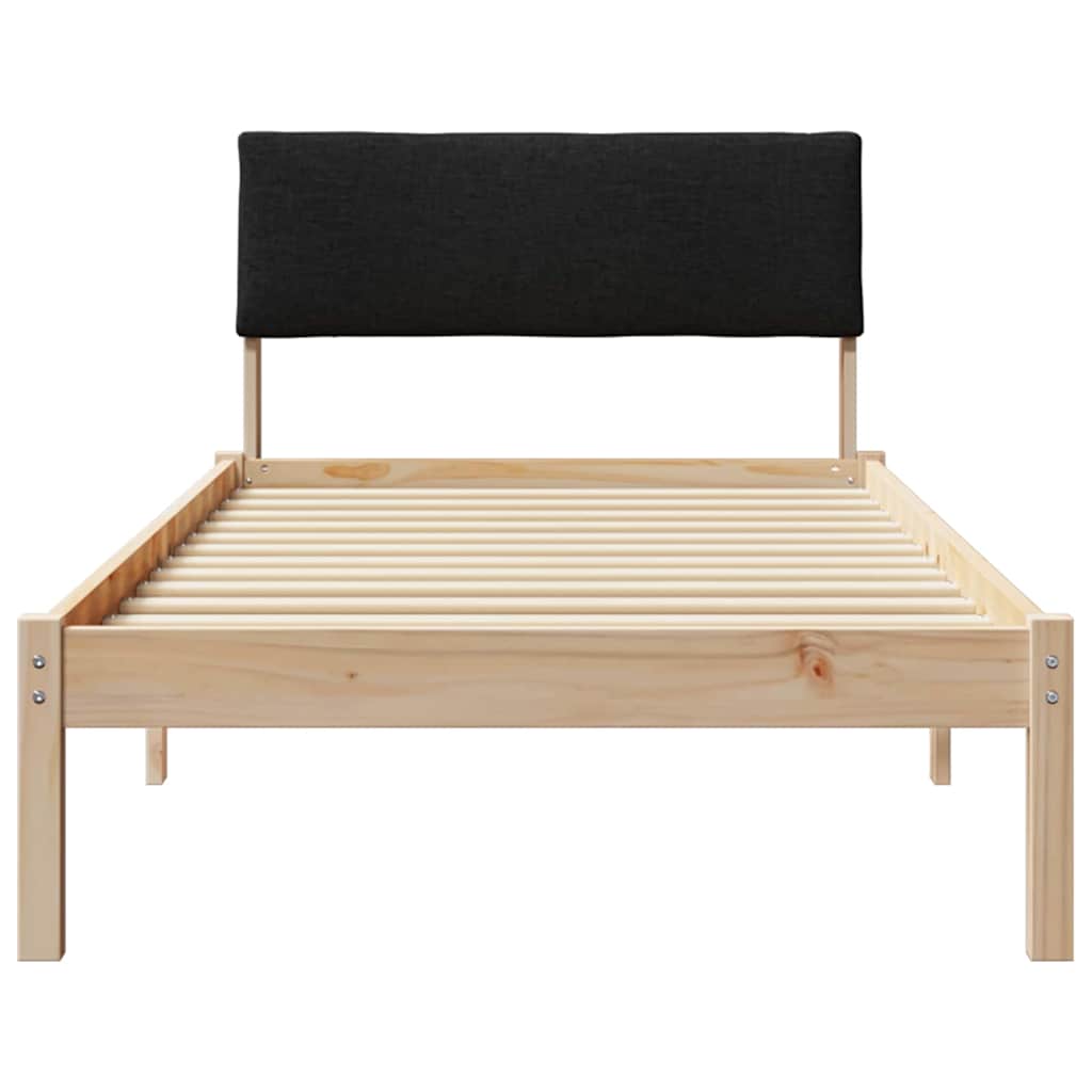Okvir kreveta Smeđa i crna 90 x 200 cm Masivna borovina