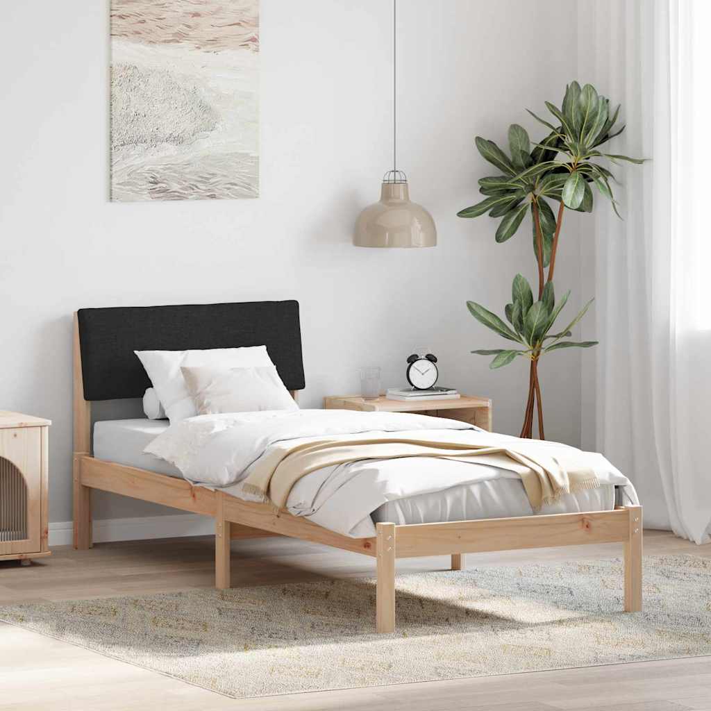 Okvir kreveta Smeđa i crna 75 x 190 cm Masivna borovina