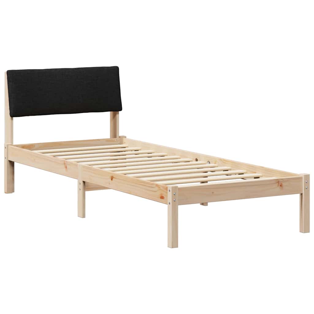 Okvir kreveta Smeđa i crna 75 x 190 cm Masivna borovina