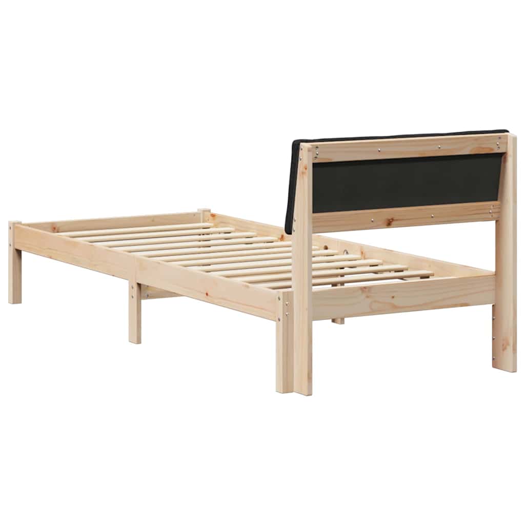 Okvir kreveta Smeđa i crna 75 x 190 cm Masivna borovina