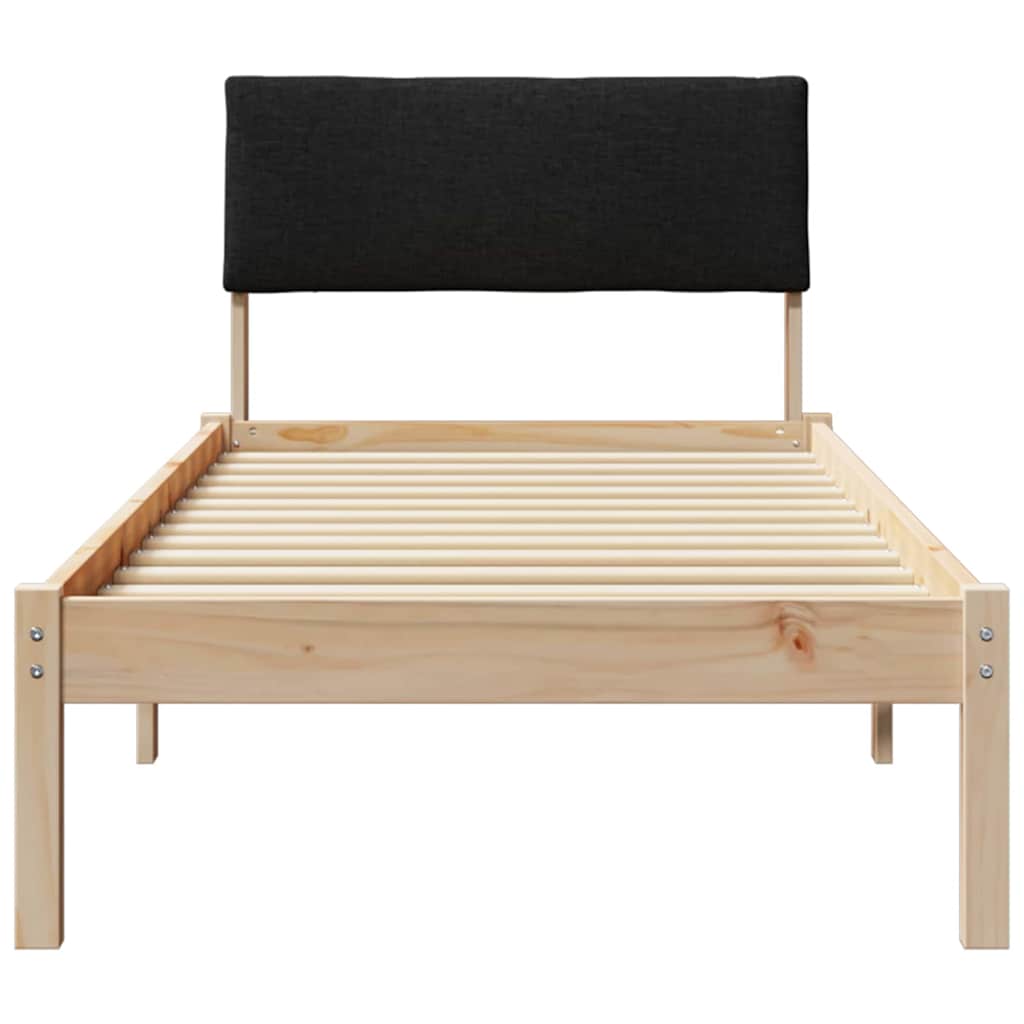 Okvir kreveta Smeđa i crna 75 x 190 cm Masivna borovina