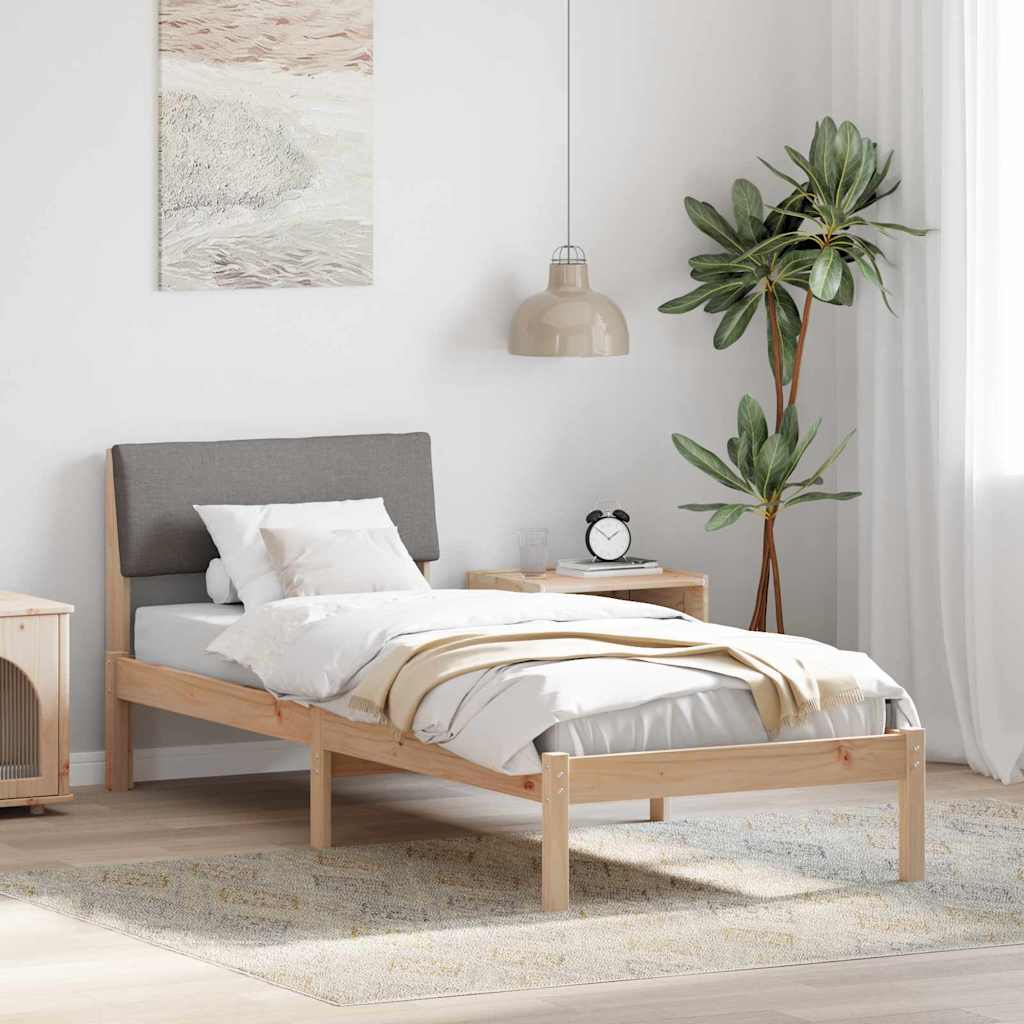 Okvir kreveta Smeđa i taupe 75 x 190 cm Masivna borovina