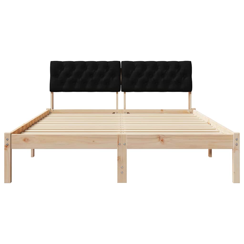 Okvir kreveta Smeđa i crna 150 x 200 cm Masivna borovina