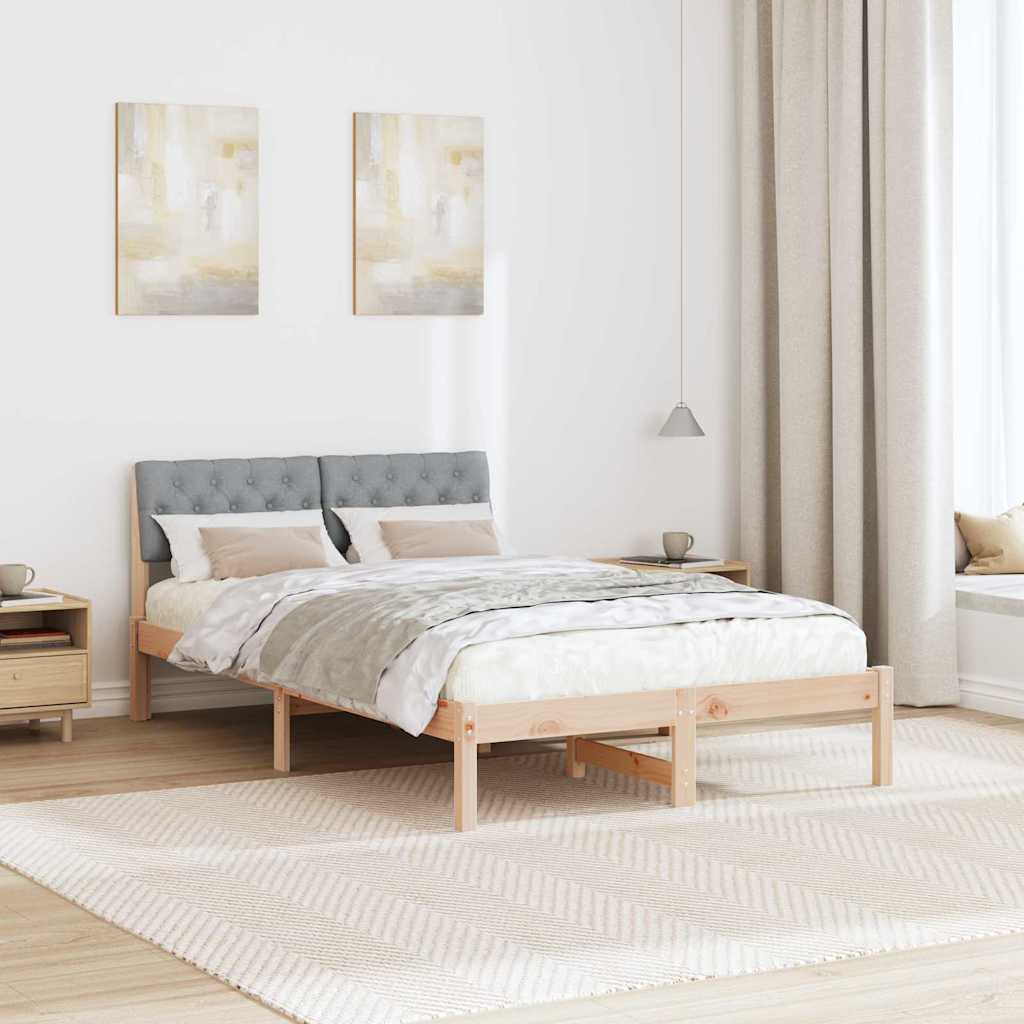 Okvir kreveta s uzglavljem Smeđa i svijetlo siva 120 x 200 cm