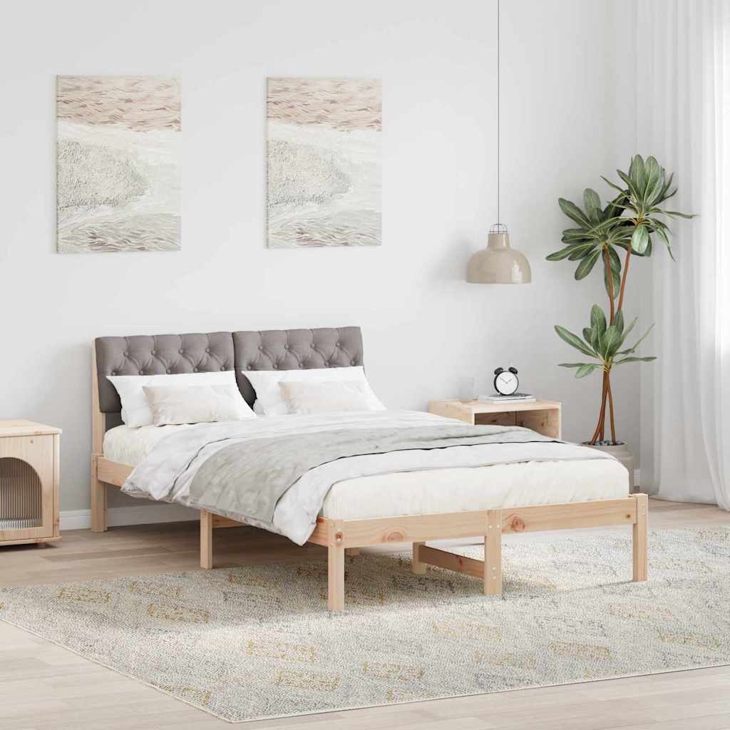 Okvir kreveta Smeđa i taupe 120 x 200 cm Masivna borovina
