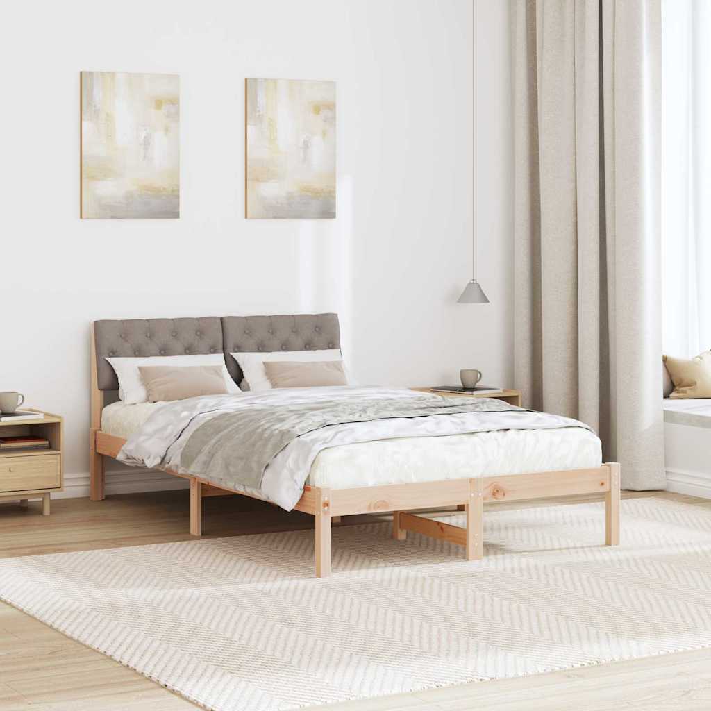 Okvir kreveta Smeđa i taupe 120 x 200 cm Masivna borovina
