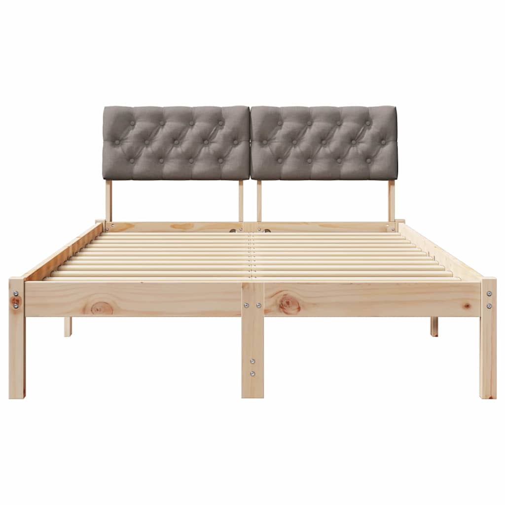 Okvir kreveta Smeđa i taupe 120 x 200 cm Masivna borovina
