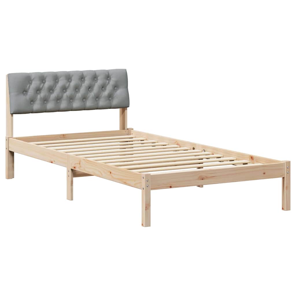 Okvir kreveta s uzglavljem Smeđa i svijetlo siva 100 x 200 cm