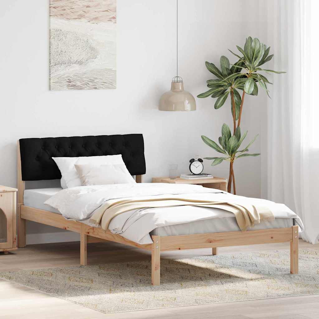 Okvir kreveta Smeđa i crna 100 x 200 cm Masivna borovina