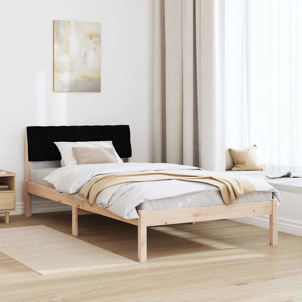 Okvir kreveta Smeđa i crna 100 x 200 cm Masivna borovina