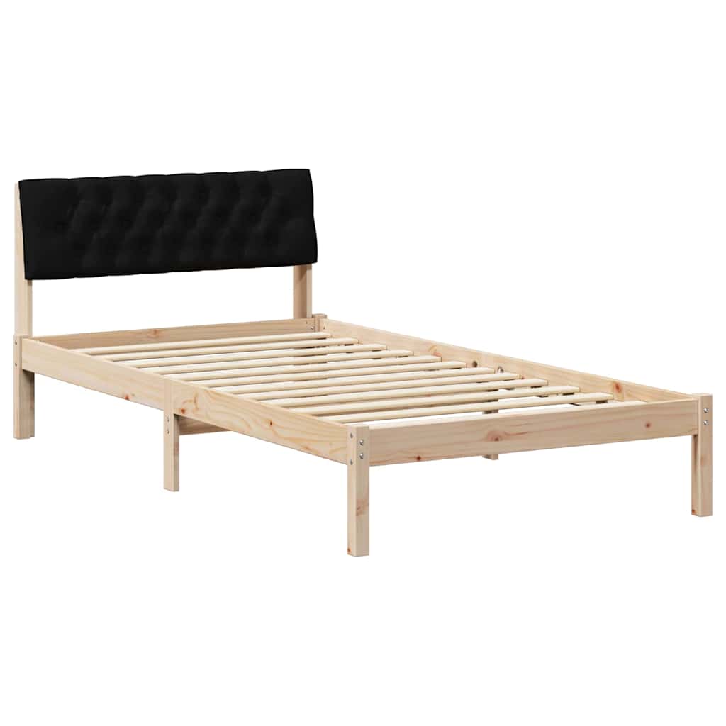 Okvir kreveta Smeđa i crna 100 x 200 cm Masivna borovina