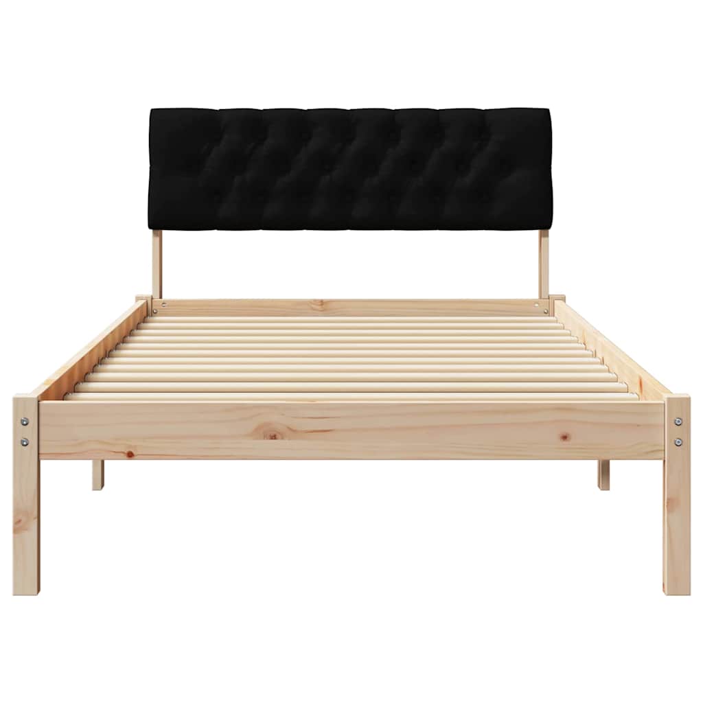Okvir kreveta Smeđa i crna 100 x 200 cm Masivna borovina
