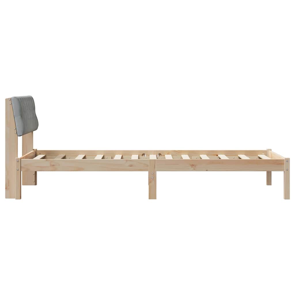 Okvir kreveta s uzglavljem Smeđa i svijetlo siva 90 x 200 cm