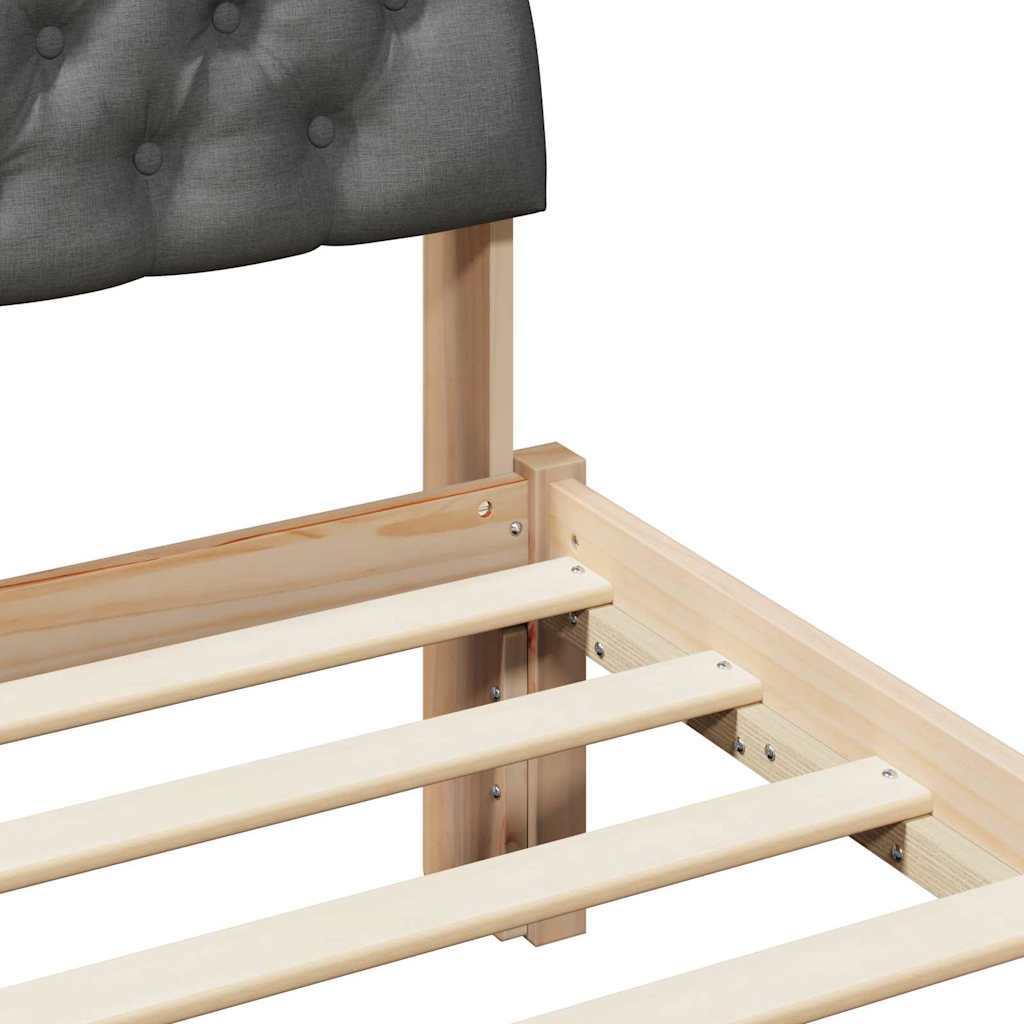 Okvir kreveta smeđe i tamnosivo 90 x 200 cm Masivna borovina