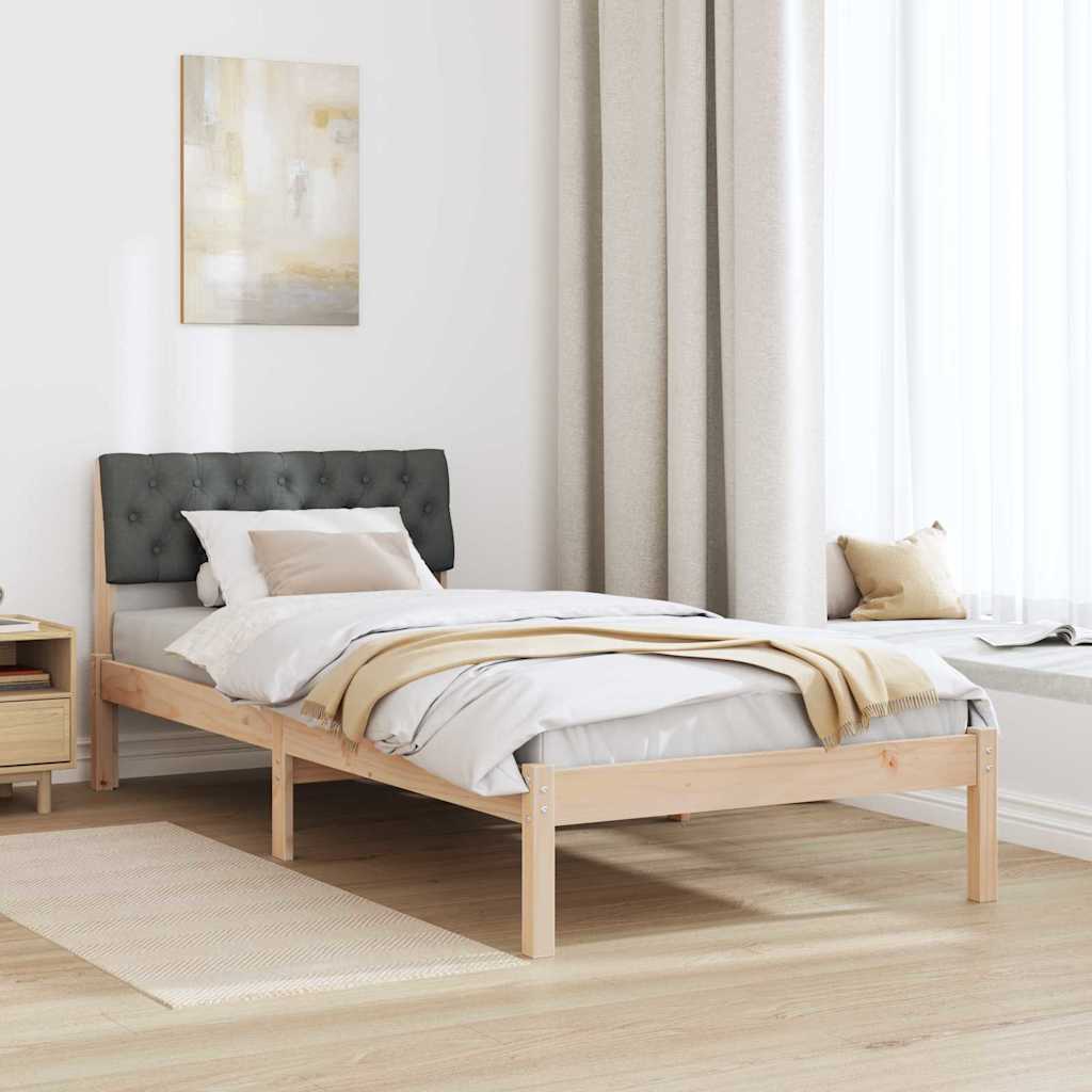 Okvir kreveta smeđe i tamnosivo 90 x 200 cm Masivna borovina