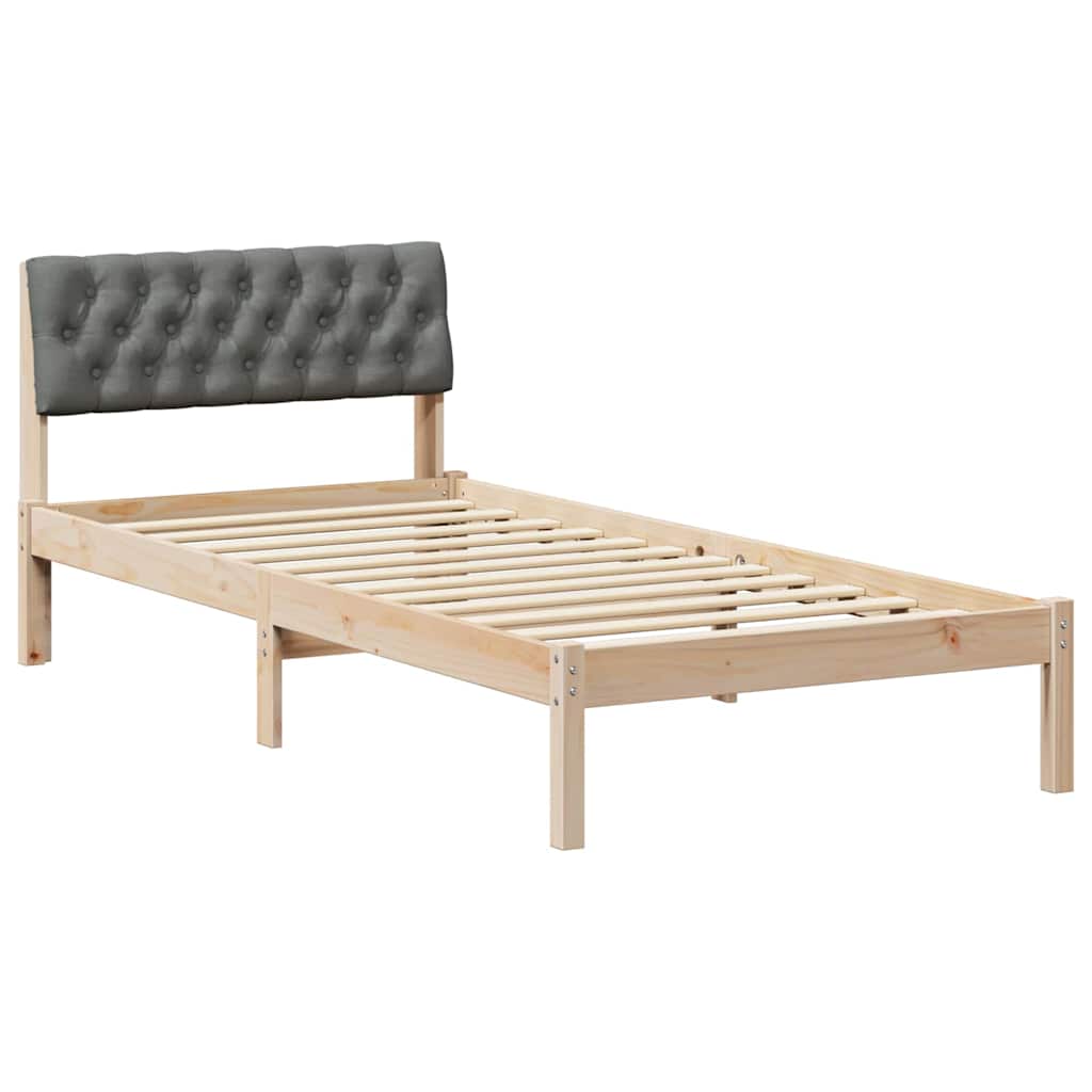 Okvir kreveta smeđe i tamnosivo 90 x 200 cm Masivna borovina