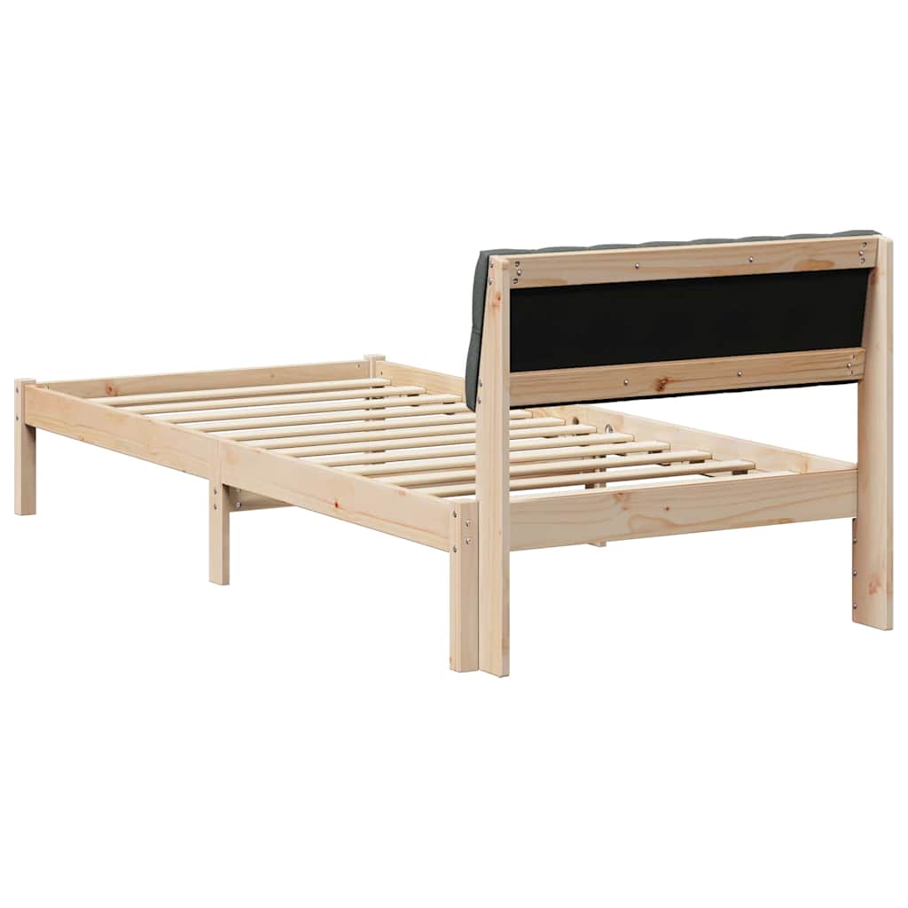 Okvir kreveta smeđe i tamnosivo 90 x 200 cm Masivna borovina