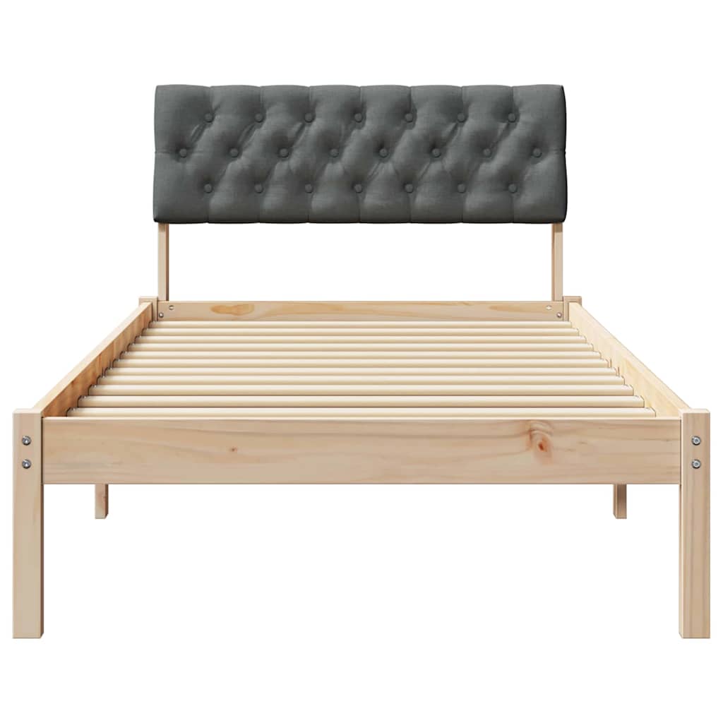 Okvir kreveta smeđe i tamnosivo 90 x 200 cm Masivna borovina