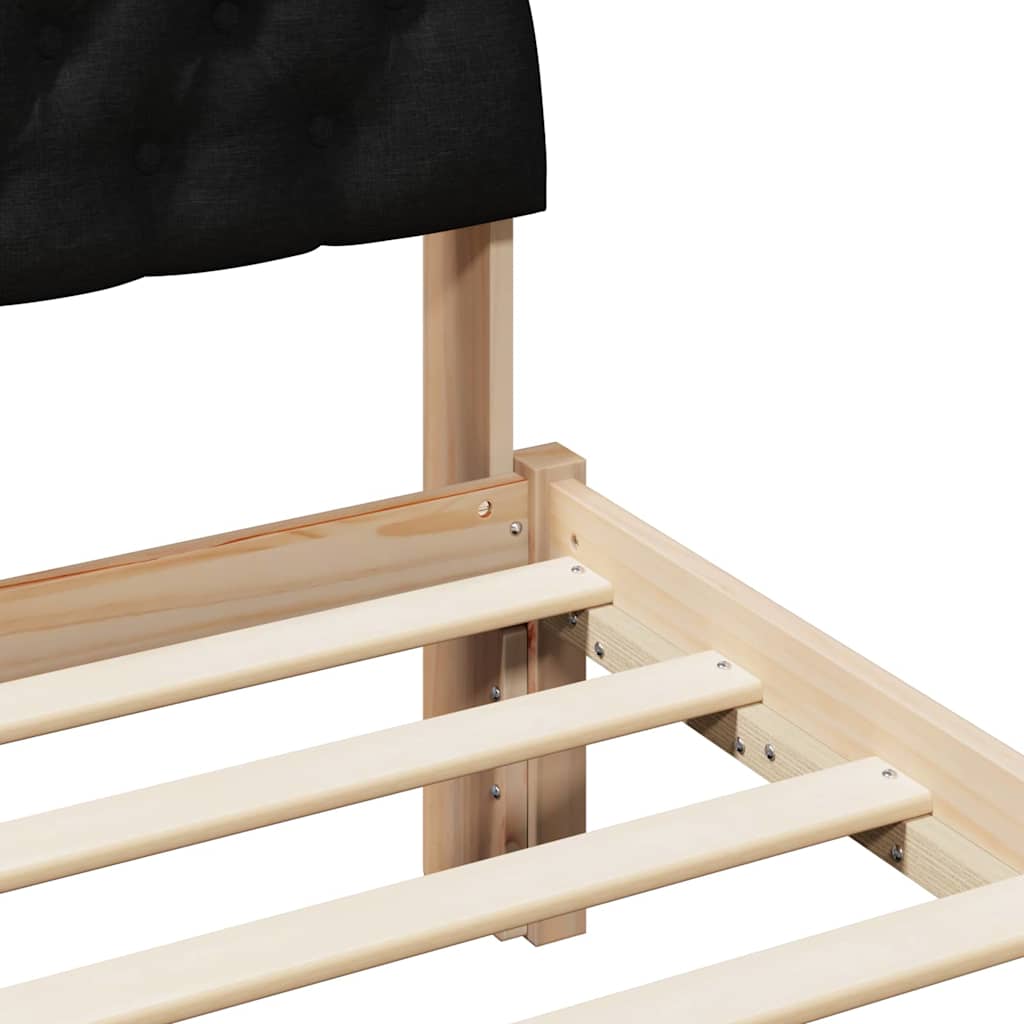 Okvir kreveta Smeđa i crna 90 x 200 cm Masivna borovina