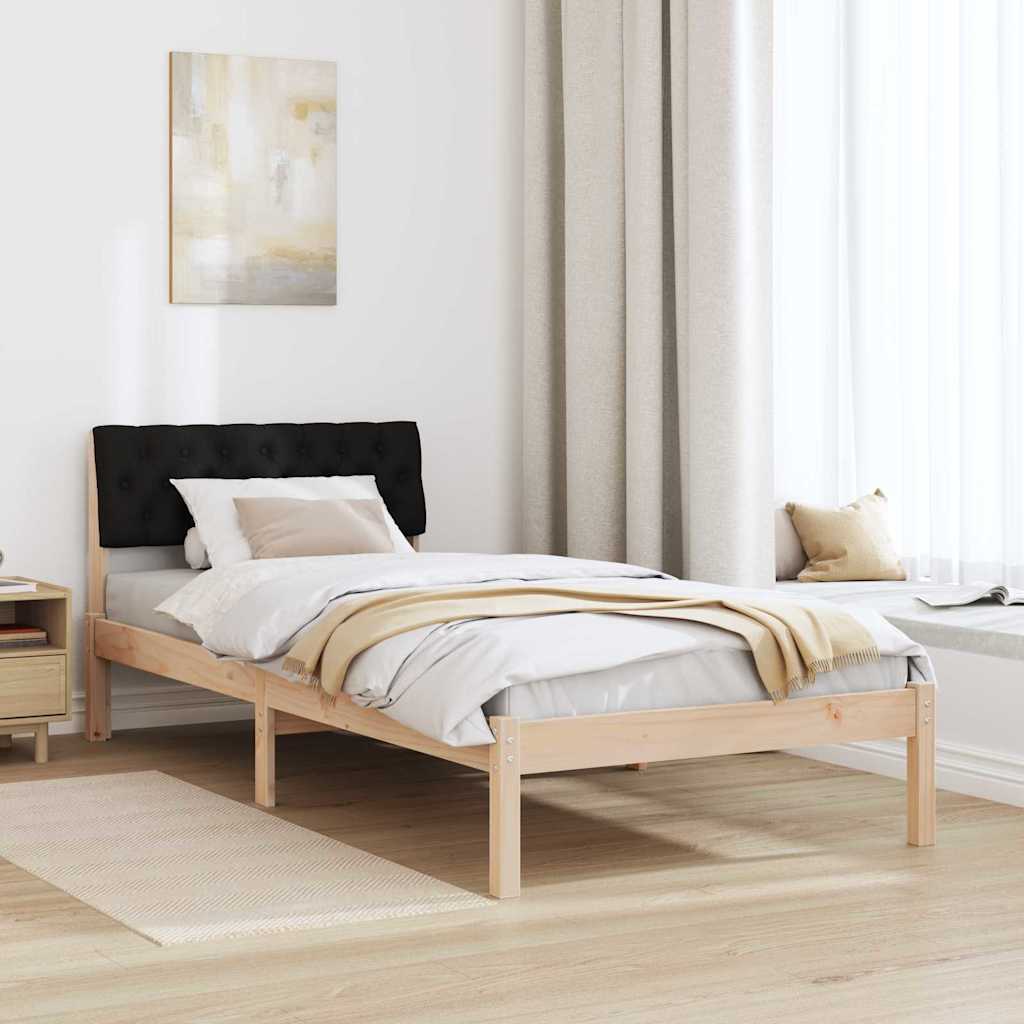 Okvir kreveta Smeđa i crna 90 x 200 cm Masivna borovina