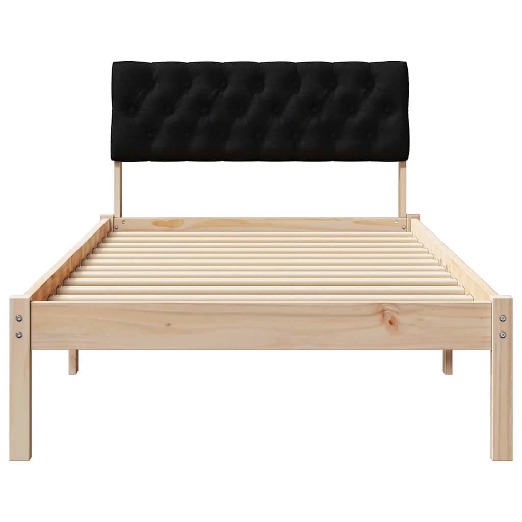 Okvir kreveta Smeđa i crna 90 x 200 cm Masivna borovina