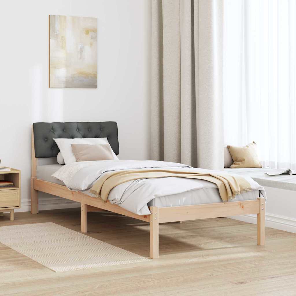 Okvir kreveta smeđe i tamnosivo 80 x 200 cm Masivna borovina