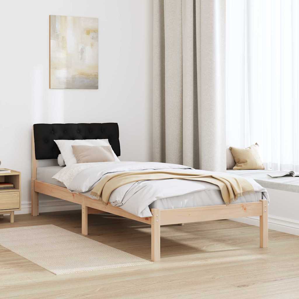 Okvir kreveta Smeđa i crna 75 x 190 cm Masivna borovina