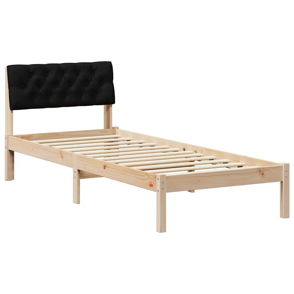 Okvir kreveta Smeđa i crna 75 x 190 cm Masivna borovina