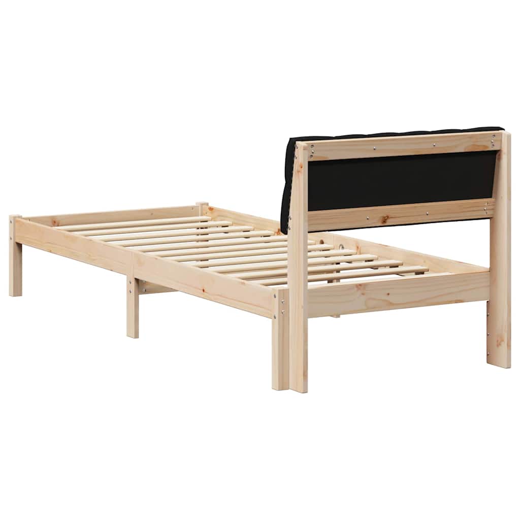 Okvir kreveta Smeđa i crna 75 x 190 cm Masivna borovina