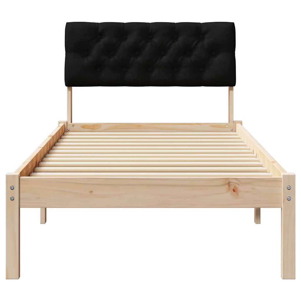 Okvir kreveta Smeđa i crna 75 x 190 cm Masivna borovina