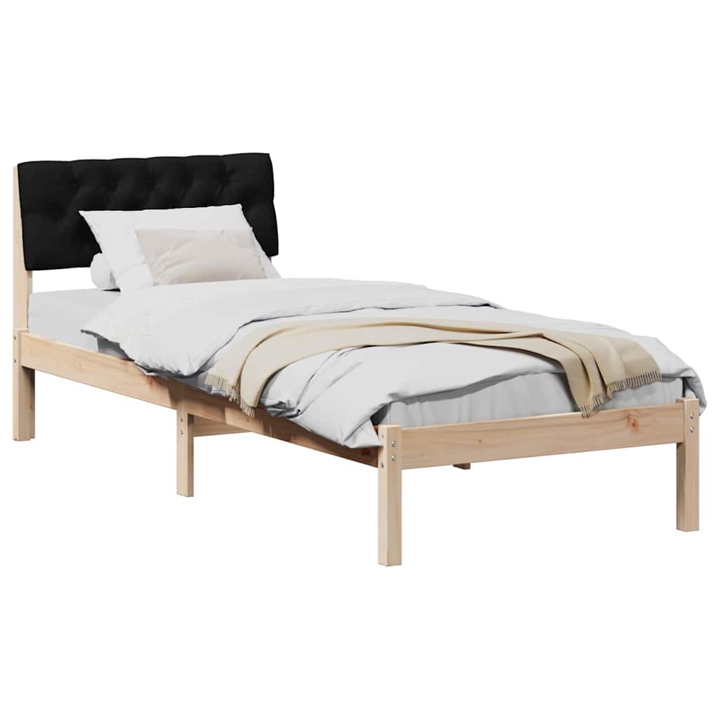 Okvir kreveta Smeđa i crna 75 x 190 cm Masivna borovina