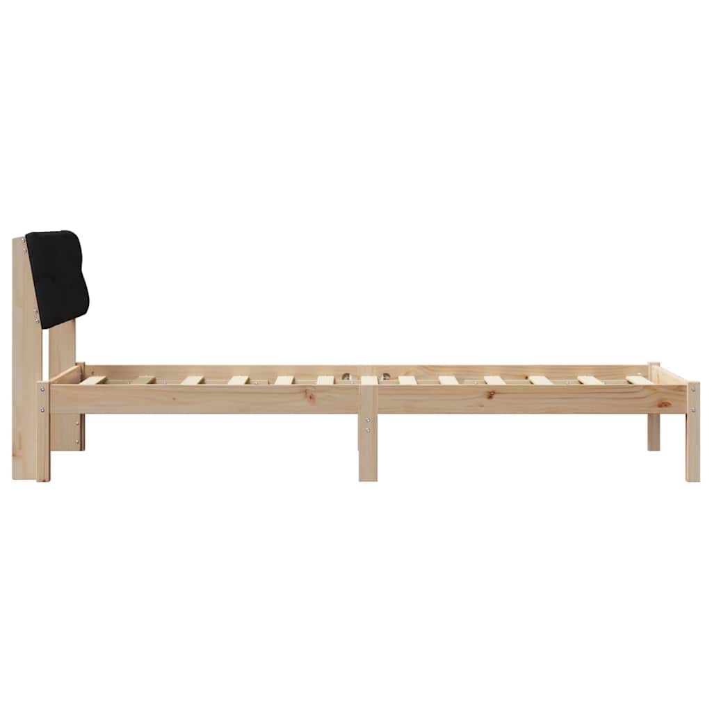 Okvir kreveta Smeđa i crna 75 x 190 cm Masivna borovina